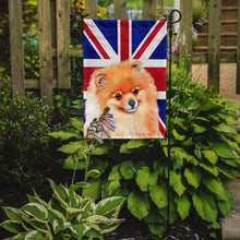 Load image into Gallery viewer, Pomeranian with English Union Jack British Flag Garden Flag - Outdoor Decorative Yard Flag