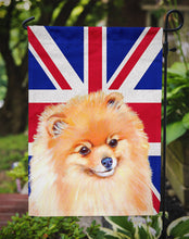 Load image into Gallery viewer, Pomeranian with English Union Jack British Flag Garden Flag - Outdoor Decorative Yard Flag