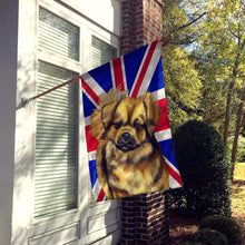 Load image into Gallery viewer, Tibetan Spaniel with English Union Jack British Flag Flag Canvas House Size LH9499CHF