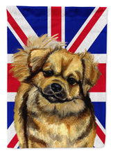 Load image into Gallery viewer, Tibetan Spaniel with English Union Jack British Flag Flag Canvas House Size LH9499CHF