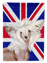 Load image into Gallery viewer, Chinese Crested with English Union Jack British Flag Garden Flag - Outdoor Decorative Yard Flag