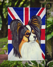 Load image into Gallery viewer, Papillon with English Union Jack British Flag Garden Flag - Outdoor Decorative Yard Flag LH9503GF