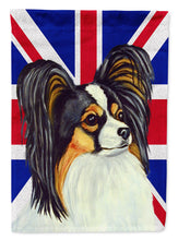 Load image into Gallery viewer, Papillon with English Union Jack British Flag Garden Flag - Outdoor Decorative Yard Flag LH9503GF