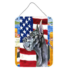 Load image into Gallery viewer, Black Great Dane USA Patriotic American Flag Wall or Door Hanging Prints LH9543DS1216