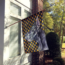 Load image into Gallery viewer, Black Great Dane Candy Corn Halloween Flag Canvas House Size LH9550CHF