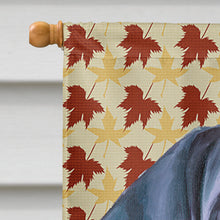 Load image into Gallery viewer, Black Great Dane Puppy Fall Leaves Flag Canvas House Size LH9558CHF