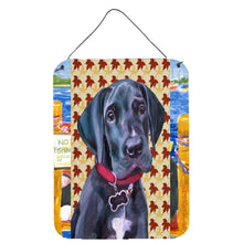 Load image into Gallery viewer, Black Great Dane Puppy Fall Leaves Wall or Door Hanging Prints LH9558DS1216