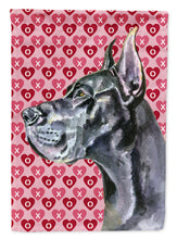 Load image into Gallery viewer, Black Great Dane Hearts Love and Valentine's Day Garden Flag - Outdoor Decorative Yard Flag LH9564GF