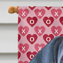 Load image into Gallery viewer, Black Great Dane Puppy Hearts Love and Valentine's Day Flag Canvas House Size LH9565CHF