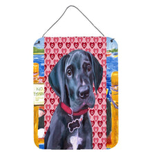 Load image into Gallery viewer, Black Great Dane Puppy Hearts Love and Valentine's Day Wall or Door Hanging Prints LH9565DS1216