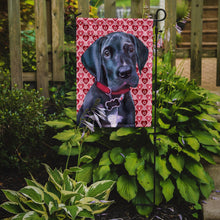 Load image into Gallery viewer, Black Great Dane Puppy Hearts Love and Valentine's Day Garden Flag - Outdoor Decorative Yard Flag LH9565GF