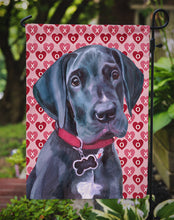 Load image into Gallery viewer, Black Great Dane Puppy Hearts Love and Valentine's Day Garden Flag - Outdoor Decorative Yard Flag LH9565GF