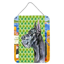 Load image into Gallery viewer, Black Great Dane St. Patrick's Day Shamrock Wall or Door Hanging Prints LH9571DS1216