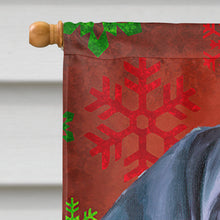 Load image into Gallery viewer, Black Great Dane Puppy Red Snowflakes Holiday Christmas Flag Canvas House Size LH9579CHF