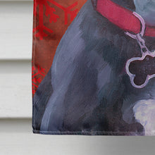 Load image into Gallery viewer, Black Great Dane Puppy Red Snowflakes Holiday Christmas Flag Canvas House Size LH9579CHF