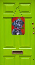 Load image into Gallery viewer, Black Great Dane Puppy Red Snowflakes Holiday Christmas Wall or Door Hanging Prints LH9579DS1216