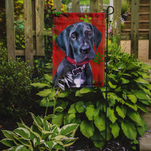 Load image into Gallery viewer, Black Great Dane Puppy Red Snowflakes Holiday Christmas Garden Flag - Outdoor Decorative Yard Flag LH9579GF