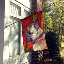 Load image into Gallery viewer, French Bulldog Frenchie Red Snowflakes Holiday Christmas Flag Canvas House Size LH9580CHF