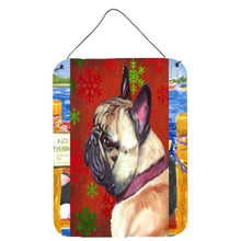 Load image into Gallery viewer, French Bulldog Frenchie Red Snowflakes Holiday Christmas Wall or Door Hanging Prints LH9580DS1216
