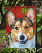Load image into Gallery viewer, Corgi Red Snowflakes Holiday Christmas Garden Flag - Outdoor Decorative Yard Flag