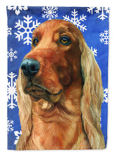 Load image into Gallery viewer, Irish Setter Winter Snowflakes Holiday Flag Canvas House Size LH9583CHF