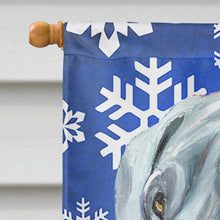 Load image into Gallery viewer, Great Dane Winter Snowflakes Holiday Flag Canvas House Size LH9584CHF
