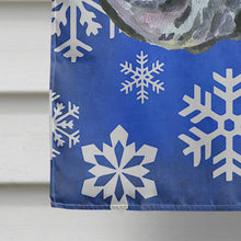Load image into Gallery viewer, Black Great Dane Winter Snowflakes Holiday Flag Canvas House Size LH9585CHF
