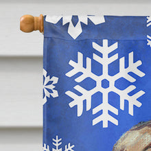 Load image into Gallery viewer, French Bulldog Frenchie Winter Snowflakes Holiday Flag Canvas House Size LH9587CHF