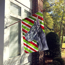 Load image into Gallery viewer, Black Great Dane Candy Cane Holiday Christmas Flag Canvas House Size LH9592CHF