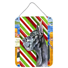 Load image into Gallery viewer, Black Great Dane Candy Cane Holiday Christmas Wall or Door Hanging Prints LH9592DS1216
