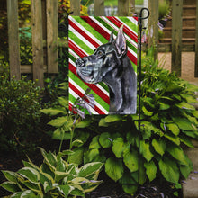 Load image into Gallery viewer, Black Great Dane Candy Cane Holiday Christmas Garden Flag - Outdoor Decorative Yard Flag LH9592GF