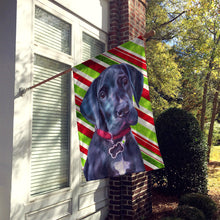 Load image into Gallery viewer, Black Great Dane Puppy Candy Cane Holiday Christmas Flag Canvas House Size LH9593CHF