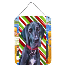 Load image into Gallery viewer, Black Great Dane Puppy Candy Cane Holiday Christmas Wall or Door Hanging Prints LH9593DS1216