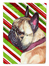 Load image into Gallery viewer, French Bulldog Frenchie Candy Cane Holiday Christmas Flag Canvas House Size LH9594CHF