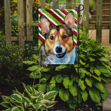 Load image into Gallery viewer, Corgi Candy Cane Holiday Christmas Garden Flag - Outdoor Decorative Yard Flag