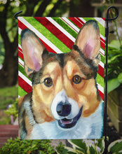 Load image into Gallery viewer, Corgi Candy Cane Holiday Christmas Garden Flag - Outdoor Decorative Yard Flag