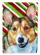 Load image into Gallery viewer, Corgi Candy Cane Holiday Christmas Garden Flag - Outdoor Decorative Yard Flag