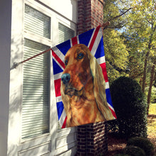 Load image into Gallery viewer, Irish Setter with English Union Jack British Flag Flag Canvas House Size LH9597CHF