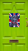 Load image into Gallery viewer, Black Great Dane Puppy with English Union Jack British Flag Wall or Door Hanging Prints LH9600DS1216