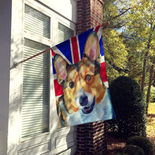 Load image into Gallery viewer, Corgi with English Union Jack British Flag Flag Canvas House Size LH9602CHF