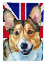 Load image into Gallery viewer, Corgi with English Union Jack British Flag Flag Canvas House Size LH9602CHF