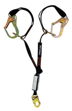 Load image into Gallery viewer, Frontline LPO62RADJ Combat 6' Tie-Back Double Leg Shock Absorbing Lanyard with Rebar Hooks