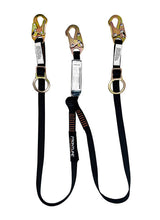 Load image into Gallery viewer, Frontline LPO62SADJ Combat 6' Tie-Back Double Leg Shock Absorbing Lanyard with Snaphooks
