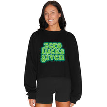 Load image into Gallery viewer, Zero Lucks Given Black Crewneck