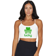 Load image into Gallery viewer, Lucky Clover White Spaghetti Tank