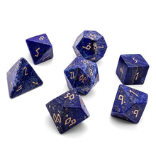 Load image into Gallery viewer, Lapis Lazuli - 7 Piece RPG Set Gemstone Dice