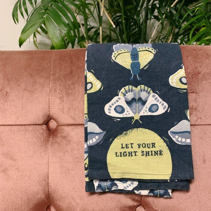 Last Call! Let Your Light Shine Dish Cloth Towel | Novelty Tea Towel | Cute Kitchen Hand Towel | 20