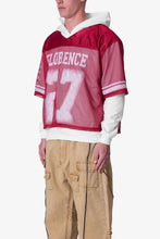 Load image into Gallery viewer, Layered Jersey Hoodie - Burgundy