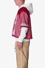 Load image into Gallery viewer, Layered Jersey Hoodie - Burgundy