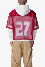 Load image into Gallery viewer, Layered Jersey Hoodie - Burgundy